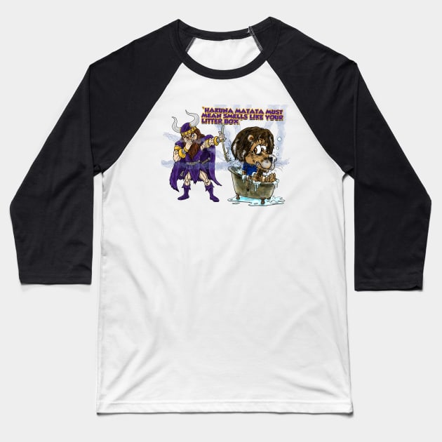 Minnesota Vikings Fans - Kings of the North vs Stinky Kitties Baseball T-Shirt by JustOnceVikingShop